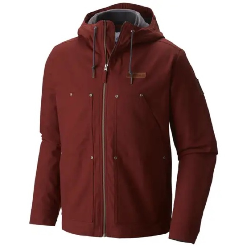 Columbia Men's Dark Red Fleece Lined Winter Jacket | S